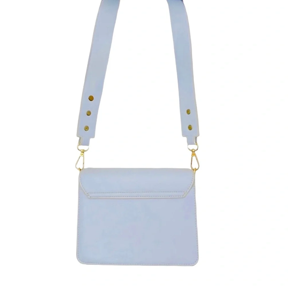 Pastel Blue Chunky Chain Shoulder Bag Mini Clutch Purse OS